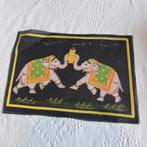 Div India olifant doek schilderij handbeschilderd, Minder dan 50 cm, Ophalen of Verzenden, Zo goed als nieuw, Schilderij