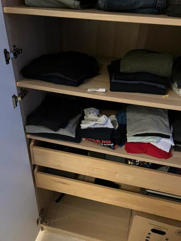 Ikea PAX kledingkast houtkleur met twee lades - afbeelding 3