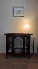 Mahoniehouten theekastje, Ophalen, Gebruikt, 50 tot 100 cm, Glas