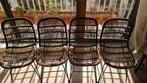 Set 4 Rotan Eetkamerstoelen - Boho Natuurlijke Stijl Stoelen, Huis en Inrichting, Ophalen, Gebruikt, Bruin
