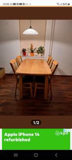 Blank eiken eet salon en een kast, Huis en Inrichting, Complete eetkamers, Ophalen, 4 tot 6 stoelen