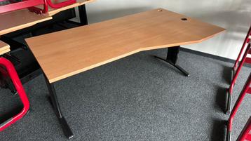 Beuken bureau 180 x 60 en brede stuk 80