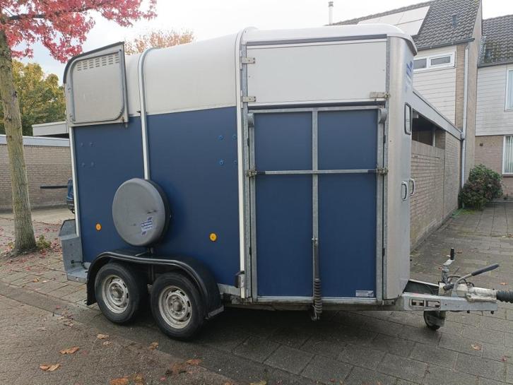 paardentrailer, Dieren en Toebehoren, Paarden en Pony's | Trailers en Aanhangwagens, Zo goed als nieuw, 2-paards trailer, Aluminium