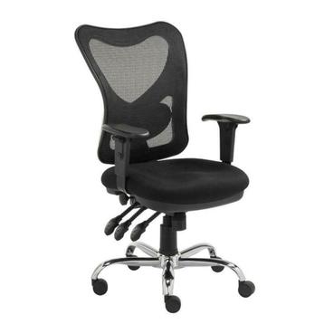 MN Kantoormeubelen Mira Bureaustoel Zwart Chroom Netweave beschikbaar voor biedingen
