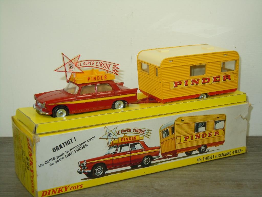 Norev Pinder 404 Peugeot Avec Sa Caravane – Miniature Neuve