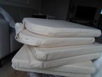 4 nieuwe stoelzitkussens met hoes. Crèmekleurig., Ophalen, Nieuw, Vierkant