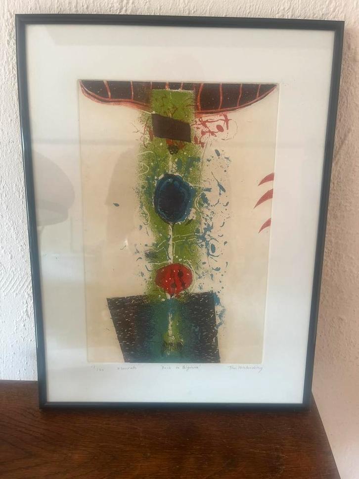 Kleurets van Tim Hinterding 17/30 "Back to Belgium", Antiek en Kunst, Kunst | Etsen en Gravures, Ophalen of Verzenden