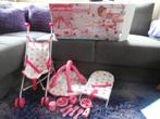 poppenset buggy speelkleed wippertje bord bestek pop poppen, Kinderen en Baby's, Speelgoed | Poppen, Gebruikt, Ophalen of Verzenden