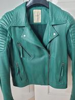 Prachtig groen leren bikersjasje, Kleding | Dames, Ophalen of Verzenden, Zo goed als nieuw, Maat 36 (S), Groen