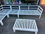 Aluminium loungeset wit 2,5x3m + stoel, tafel en grijze kuss, Gebruikt, Aluminium, Ophalen of Verzenden, Loungeset