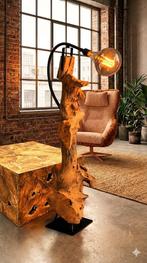 Teakhouten Boomstam Vloerlamp - Black Friday Deal!, Huis en Inrichting, Lampen | Vloerlampen, Ophalen, Info@mokana.nl, Mokana