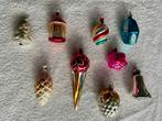 Vintage set glazen kerst ornamenten, Ophalen of Verzenden, Zo goed als nieuw