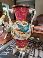 Brocante H Bequet Belgium vaas vogel goud, Ophalen of Verzenden