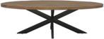 Brix - Eetkamertafel Ovaal - 210 cm - Mangohout, 100 tot 150 cm, Vijf personen of meer, Metaal, Nieuw