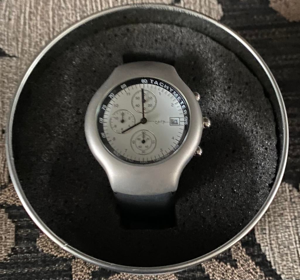 VDL BOVA MAGIQ HORLOGE  incl opbergdoos touringcar, Overige merken, Gebruikt, Staal, Polshorloge