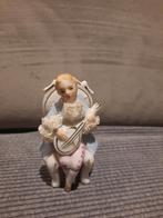 Antiek Porseleinen Beeldje met Luit, Antiek en Kunst, Ophalen of Verzenden