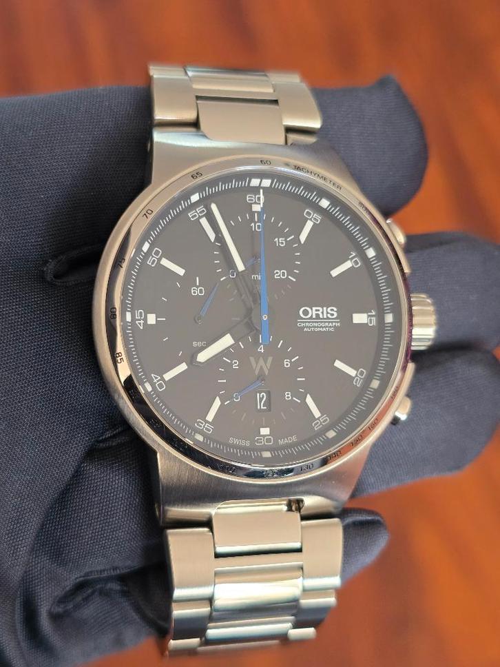 Oris Williams Chronograph, Sieraden, Tassen en Uiterlijk, Horloges | Heren, Zo goed als nieuw, Polshorloge, Overige merken, Staal