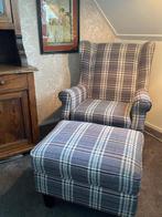 Oortjesfauteuil met bijpassende hocker, 75 tot 100 cm, Zo goed als nieuw, Stof, Klassiek / Cottage stijl