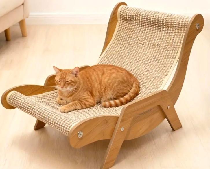 Kattenlounger / krabplank – design ligstoel, Dieren en Toebehoren, Kattenmanden, Gebruikt, Overige, Ophalen