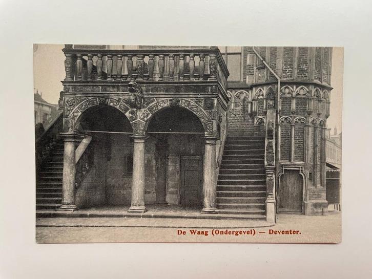 D161 Oude ansichtkaart Deventer : De Waag Ondergevel, Verzamelen, Ansichtkaarten | Nederland, Ongelopen, Overijssel, Ophalen of Verzenden