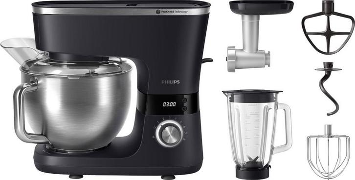 Philips HR7962/21 Keukenmachine - Nieuw!, Witgoed en Apparatuur, Keukenmixers, Nieuw, 4 liter of meer, 3 snelheden of meer, Vaatwasserbestendig