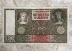 100 gulden 1942, Luidspelende vrouw., Postzegels en Munten, Bankbiljetten | Nederland, Verzenden, 100 gulden, Los biljet