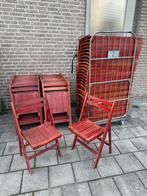 Partij van 73 vintage hardhouten klapstoelen ‘80, Ophalen of Verzenden, Zo goed als nieuw, Vijf, Zes of meer stoelen, Metaal