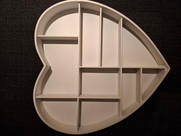 Hartvormig Wandkastje - Kalk Grijs - 60x60cm beschikbaar voor biedingen