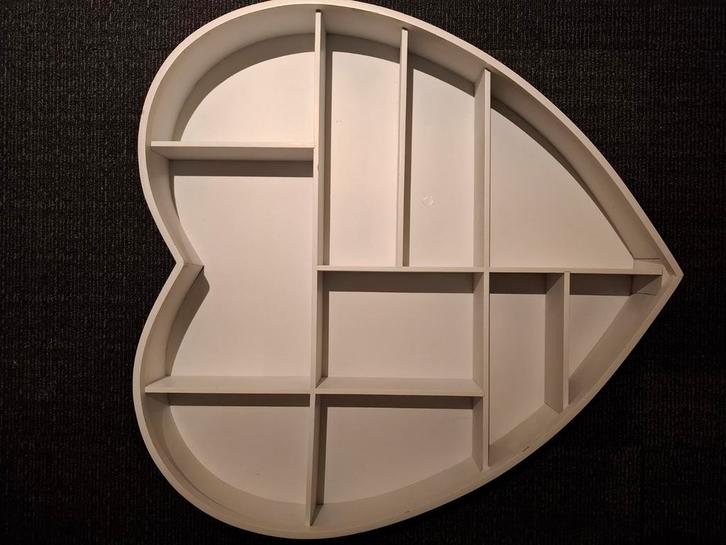 Hartvormig Wandkastje - Kalk Grijs - 60x60cm, Huis en Inrichting, Woonaccessoires | Wandplanken en Boekenplanken, Ophalen of Verzenden