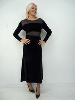 *Abfab Vintage Zwarte Fluwelen Avondjurk 42*, Maat 42/44 (L), Ophalen of Verzenden, Zo goed als nieuw, Onder de knie