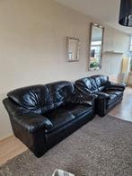2 zachte leren banken, Huis en Inrichting, Ophalen, Gebruikt, Leer