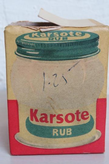 Vintage menthol E.Griffiths Hughes Karsote Rub, jaren '50. beschikbaar voor biedingen