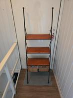 Luxe Wandladder met 3 donkere planken en 2 manden, Huis en Inrichting, Ophalen, Gebruikt