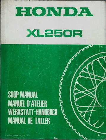 Honda XL250 R shop manual (1415z) motor beschikbaar voor biedingen