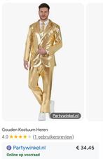 Gouden herenkostuum S, Ophalen of Verzenden, Zo goed als nieuw, Carnaval