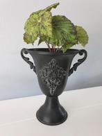 Zwarte decoratieve vaas met handvatten, Overige materialen, Zwart, Ophalen of Verzenden, Zo goed als nieuw