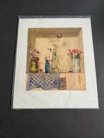Stilleven met bloemen en objecten, Ophalen