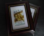 2 nieuwe fotolijsten 10 x 15 cm hout met goudkleurige rand, Ophalen of Verzenden, Nieuw