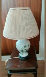 Lamp,Vaas,Schemerlamp,1970,porselein,bloemen,wit,kap,tafel, Ophalen of Verzenden