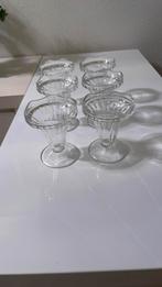 6 Vintage IJscoupes, Huis en Inrichting, Keuken | Servies, Glas of Glazen, Gebruikt, Ophalen of Verzenden, Glas