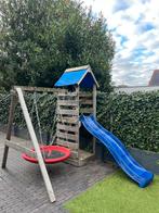 Speelhuisje met glijbaan en schommel, Kinderen en Baby's, Speelgoed | Buiten | Speeltoestellen, Ophalen, Zo goed als nieuw, Glijbaan