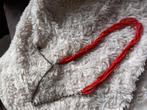 Bloedkoralen ketting, Verzenden, Zo goed als nieuw, Oranje, Steen of Mineraal