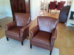 2 Fauteuils,  bruin rundleer, perfecte staat, Huis en Inrichting, Ophalen, Zo goed als nieuw, 75 tot 100 cm, 50 tot 75 cm