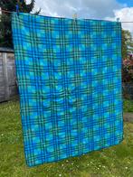 Retro slaapzak vintage jaren 70 groen blauw geblokt, Caravans en Kamperen, Gebruikt