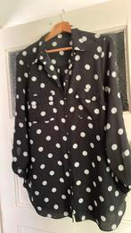 Nette zwarte witte stippel blouse maat L, Ophalen of Verzenden, Zo goed als nieuw, Zwart