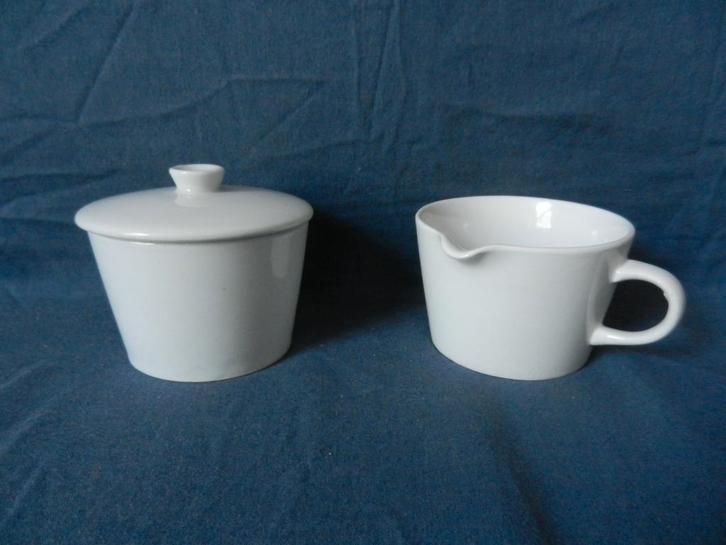 Witte suiker- en melkset Arabia Kilta Teema ontw. Kaj Frank, Huis en Inrichting, Keuken | Servies, Nieuw, Overige typen, Effen