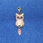 Poes Kat clip on hangertje met bengelende staart, Verzamelen, Sleutelhangers, Verzenden, Nieuw, Dier of Natuur
