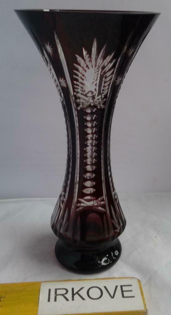 KRISTAL BOHEEMS VAAS * Slank Model *, Antiek en Kunst, Antiek | Glas en Kristal, Verzenden