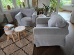 3x IKEA Ektorp Fauteuil Grijs/Wit, Huis en Inrichting, Fauteuils, Ophalen, Gebruikt, 75 tot 100 cm, Stof