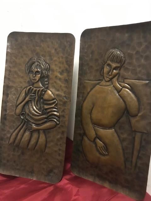 2 messing / koper wanddecoraties, Huis en Inrichting, Woonaccessoires | Wanddecoraties, Ophalen of Verzenden